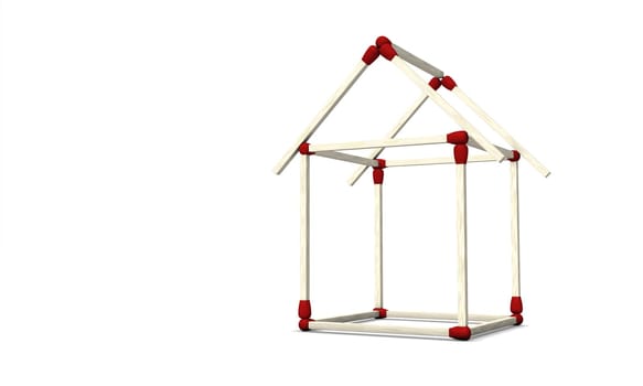 Dream house construction made of matches 4