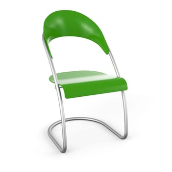 3D Chair in Front of White Background - Green