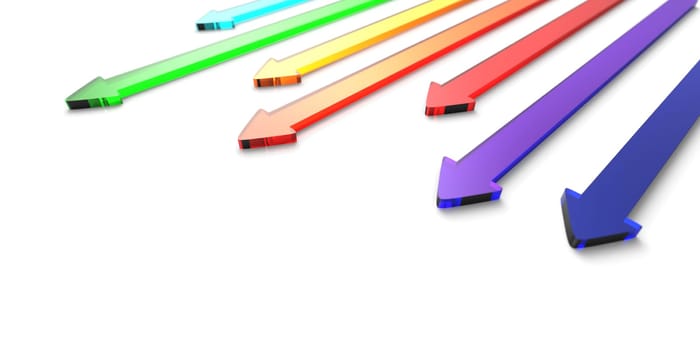 Colorful 3D Arrows Isolated 4