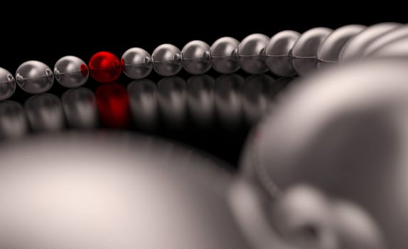 3D Spheres in a Circle - Chrome Red 01