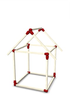 Small house made of matches