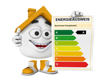 Small 3D House Orange - Energy Performance Certificate Concept 2