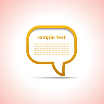 Orange speech bubble with shapes. Eps10 vector file.