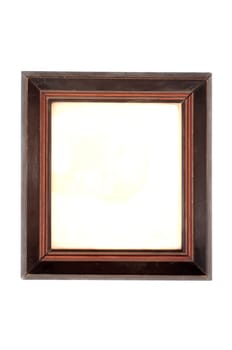 Old empty frame on white background