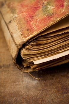 Very old stained hardcover book