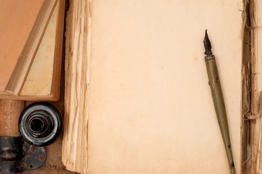 Old blank book ready for writing