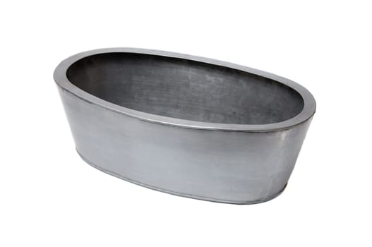 Metal tin pot isolated on white