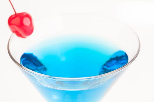 Blue Citrus Martini made from Gin, Vermouth and Blue Curacao