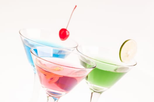 Three variation of sweet Martini Cocktails