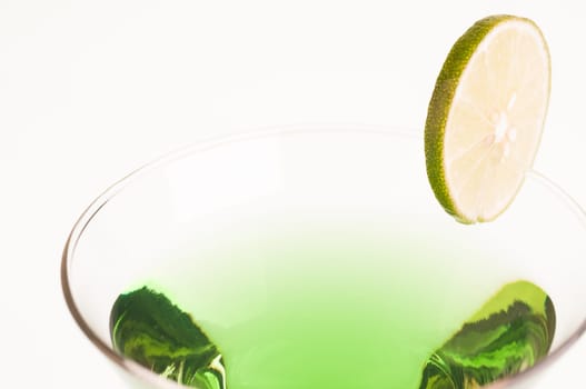 Green Melon Martini made from Gin, Vermouth and melon liqueur
