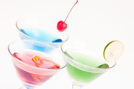 Three variation of sweet Martini Cocktails