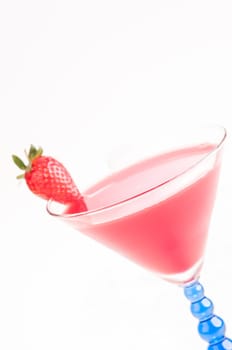 Strawberry Daiquiri made of rum, lemon juice, fresh strawberry juice and garnished with a strawberry