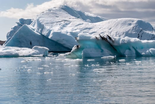 icebergs on the Jokulsarlon lake in Iceland