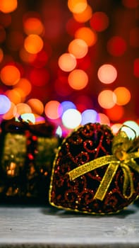 Christmas decorations. Colorful Christmas lights background