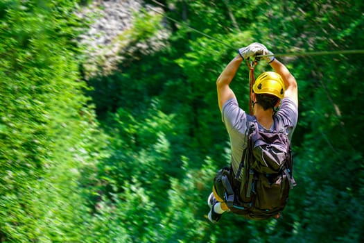 Women Enjoying a Thrilling Zipline Experience, Embracing the Exhilaration of Activity-filled Vacation and Stunning Tourism Views