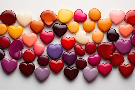 many different colored hearts on a white background for valentine's day or other occasions to celebrate the love in your life