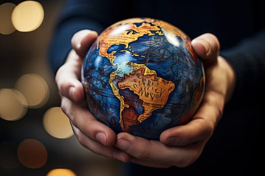 someone holding a globe in their hands with the world map on it's surface as if they are looking for something to do