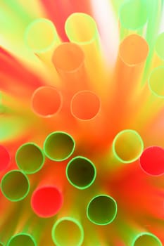 Drinking straws on white background
