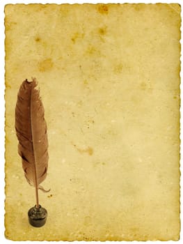 Quill and ink on old paper