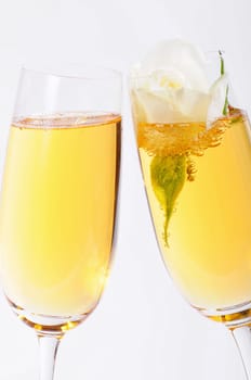 Champagne glass roses