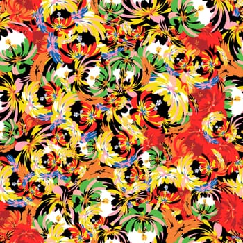 Seamless floral composition in colors