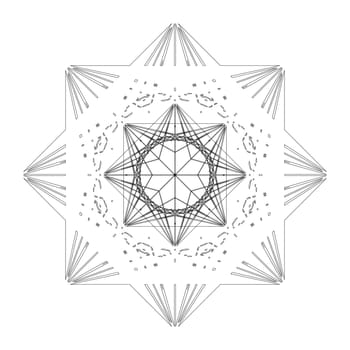 Star shape tile design, isolated objects on white background