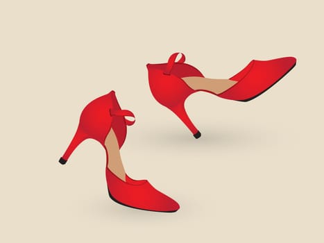 A pair of tango shoes dancing