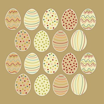 Happy Easter eggs set. Vector file layered for easy manipulation and customisation.