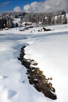 Czech Republic - Bedrichov in winter - mountains Jizerske hory (Jizerske mountains)