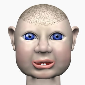 Baby looking into the live with wide eyes