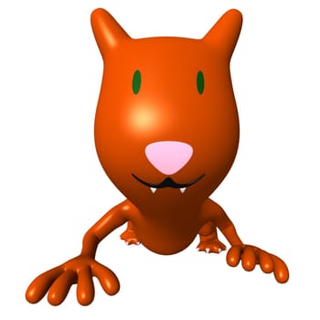 Front view carved cat on prepeared for sprint