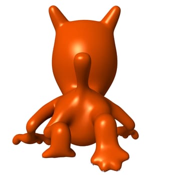 Behind view carved cat on prepeared for sprint