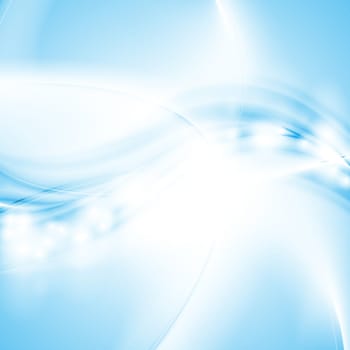 Blue abstract wavy background. Vector template eps 10