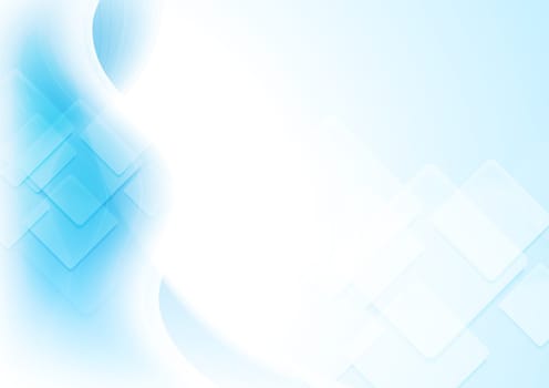 Bright blue waves with squares. Vector background eps 10. Gradient mesh included