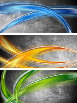 Abstract wavy grunge banners. Vector design eps 10