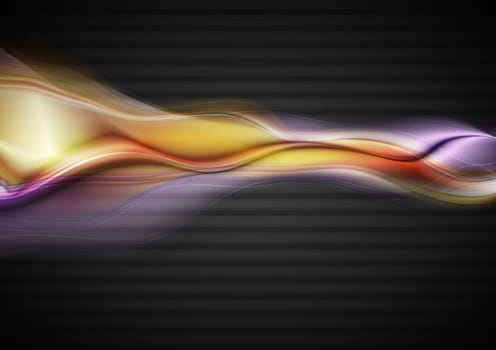 Abstract glowing waves on the dark background. Vector design eps 10