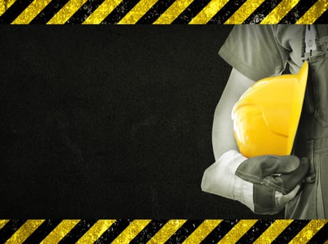 worker and grunge texture in background. concept of osh (occupational safety and health)
