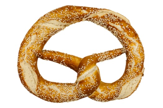 Pretzel with exact clipping path,isolated against white background