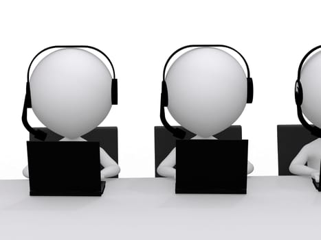 Employees working in a call center