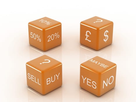 Red Dice Collection with words devoted to Retail