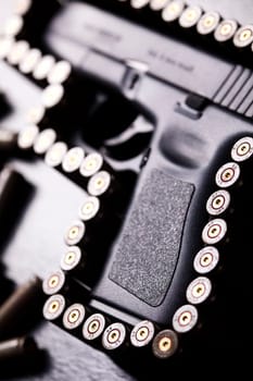 Ammunition and automatic handgun