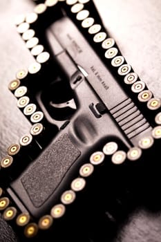 Ammunition and automatic handgun