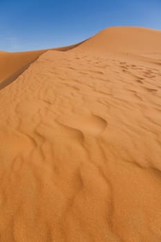 Sand Desert with Dunes in Marocco, merzouga