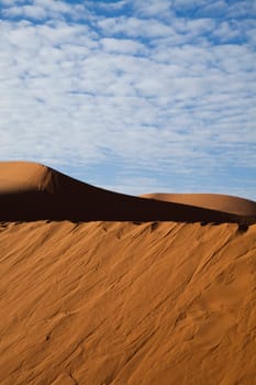 Sand Desert with Dunes in Marocco, merzouga