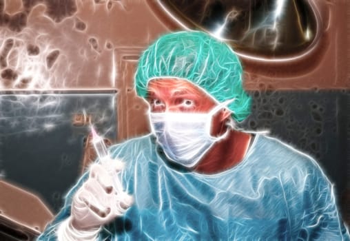 Surgeon making some thoughts before coming difficult surgery
