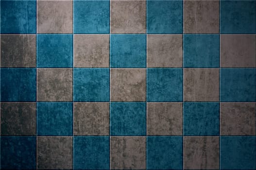 Blue Gray Checkered Stone Wall