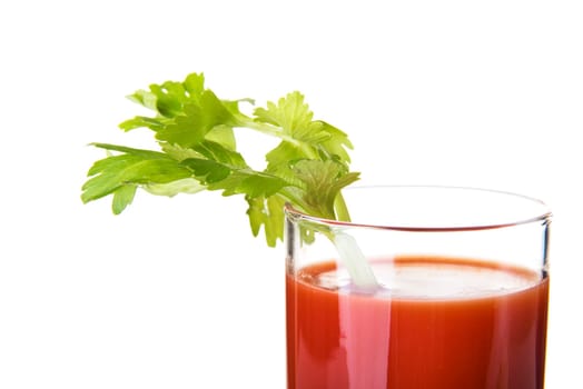 Tomato juice, bloody mary isolated on white