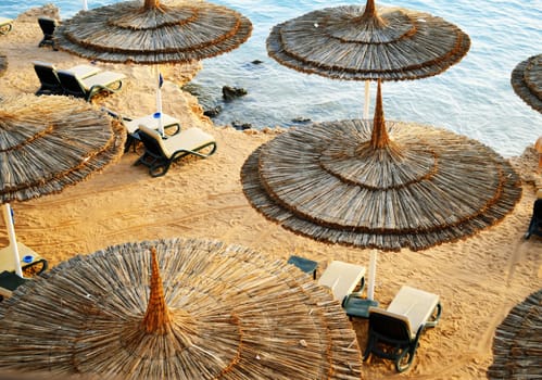 Sea beach during hot summer day