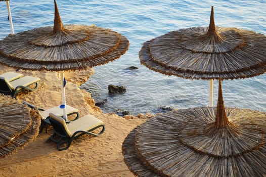 Sea beach during hot summer day