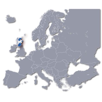 Map of Europe Scotland